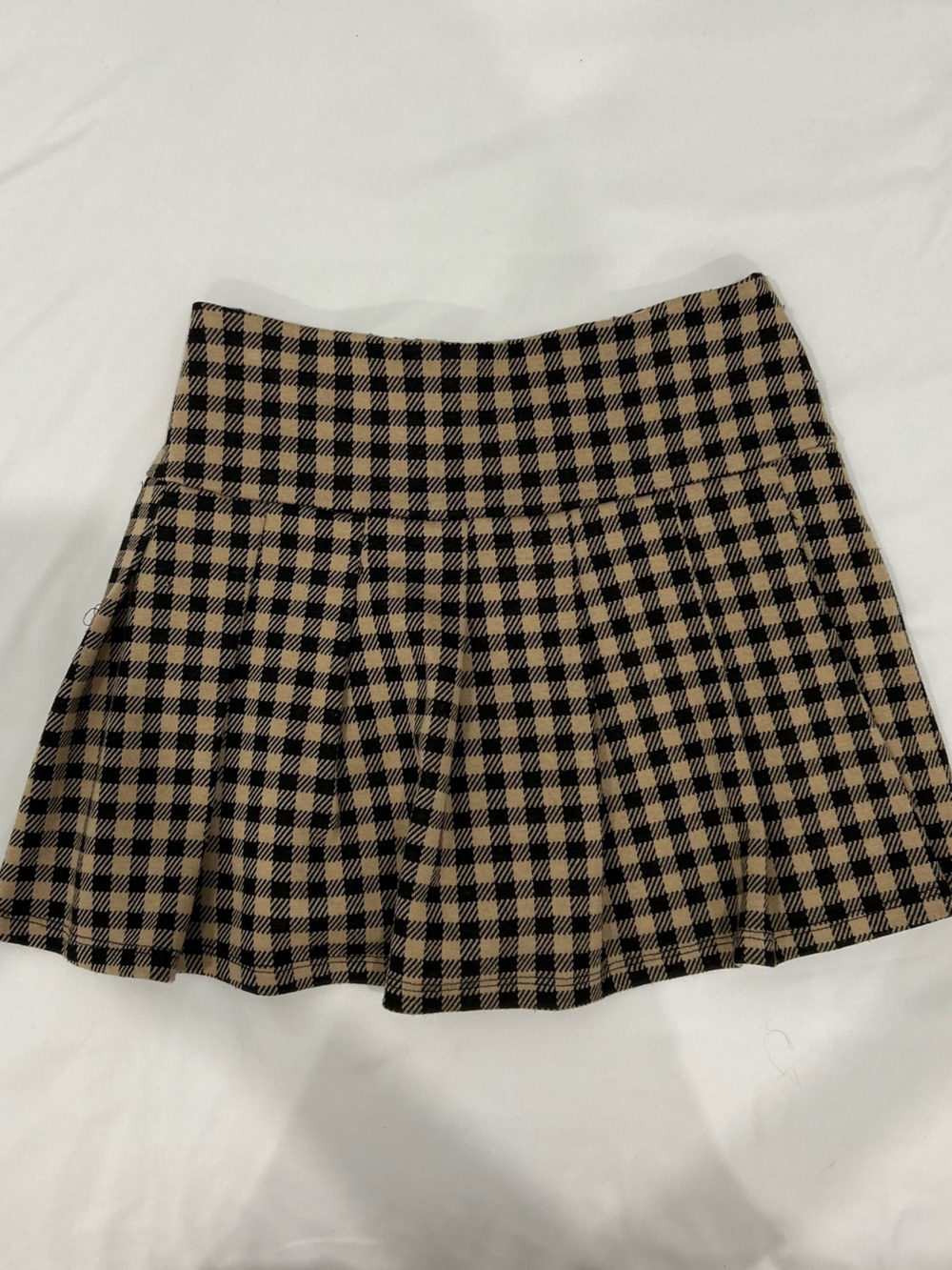 Rachel Zoe Black and Tan Plaid Flared Skirt